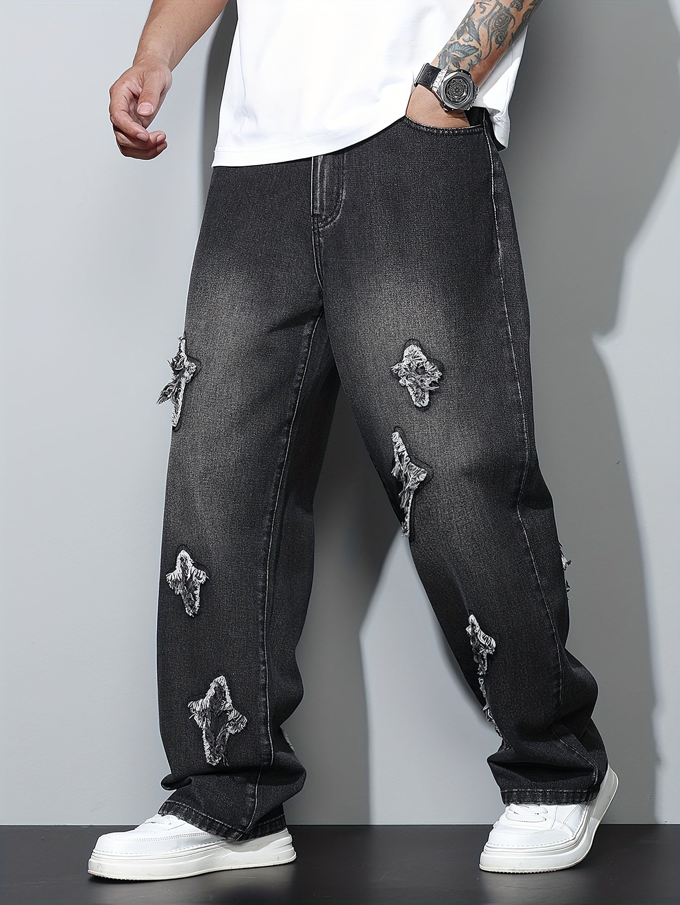 American High Street Fashion Street Men'S Loose Jeans Without Belt/Without Accessories