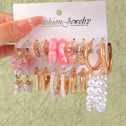 Lot de 10 Paires de Boucles d’Oreilles Femme – Papillon Animal Dopamine, Chic & Estival pour Fête et Quotidien