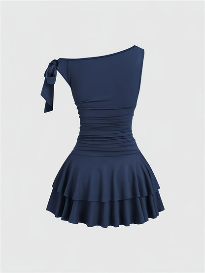 Robe mini femme – Asymétrique & épaules dénudées