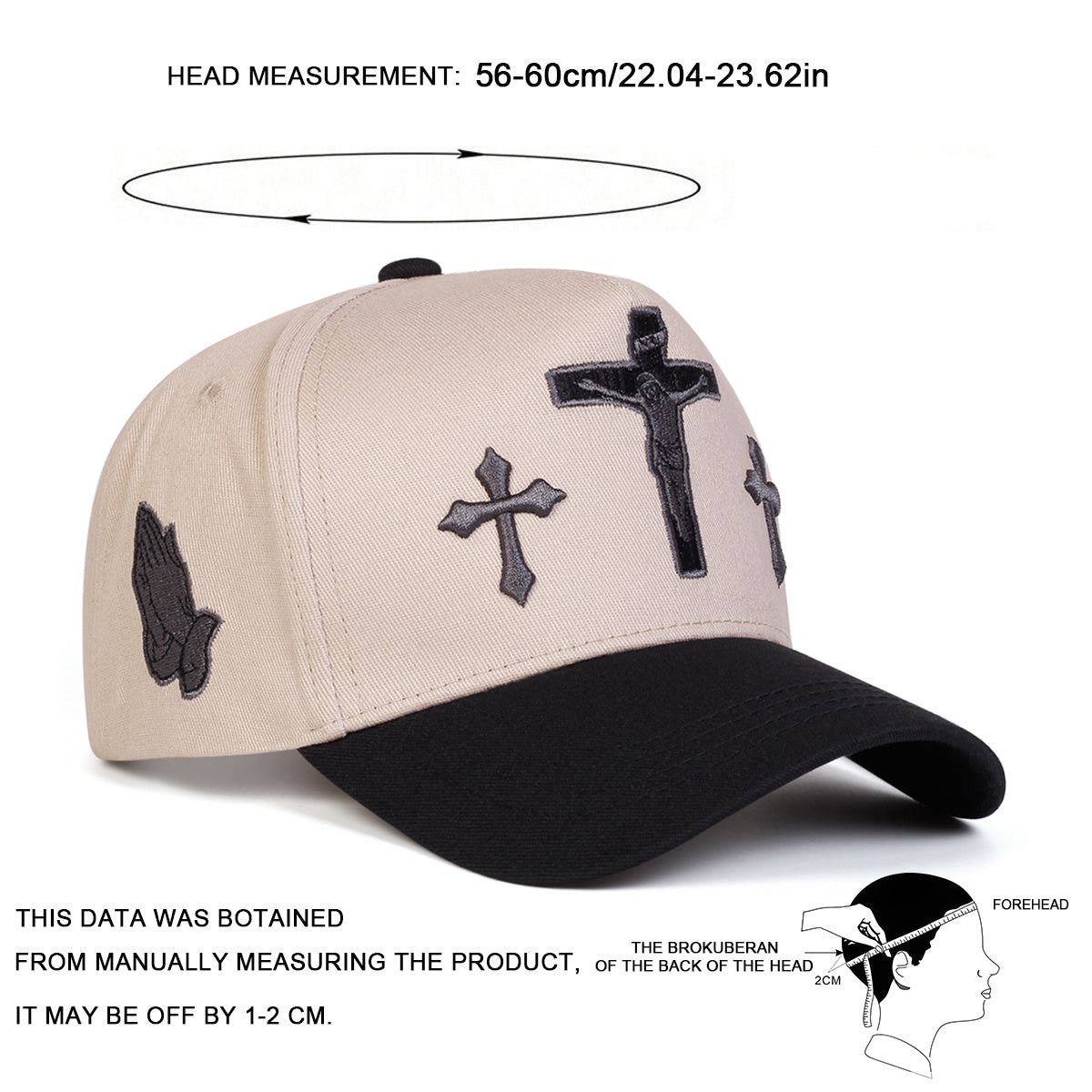 A Men'S Cross Five-Panel Baseball Cap, Adjustable And Stylish, Perfect for Outdoor Activities During Spring And Autumn, Including Travel, Beach Outings, And Parties