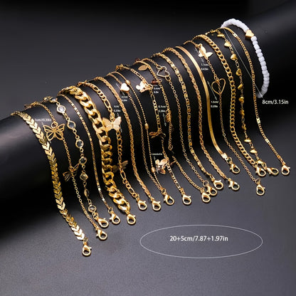 Lot de 19 Bracelets de Cheville Femme – Style Été Plage