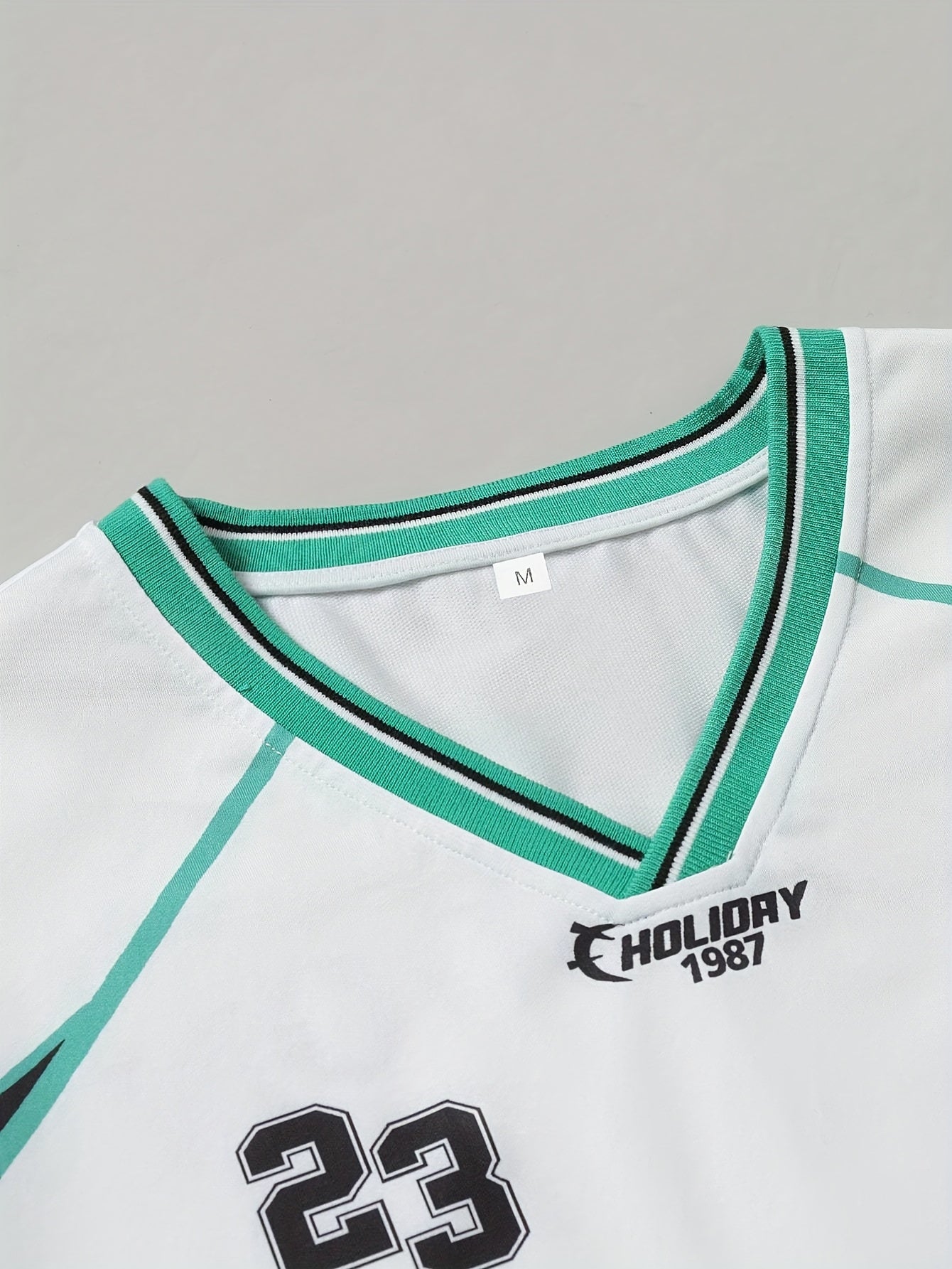Maillot de Football à Manches Longues – Impression BROOKLYN en Blanc, Noir et Vert
