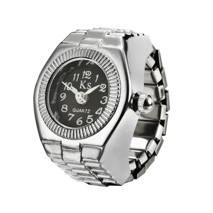 Bague Montre Punk – Montre Quartz Doigt Unisexe, Style Vintage