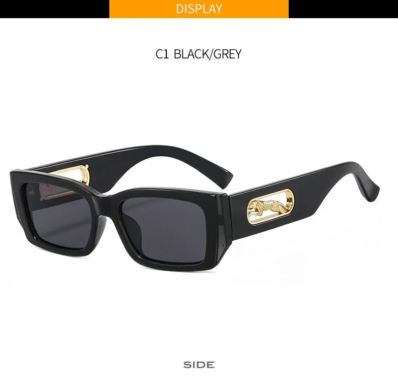 Lunettes de Soleil Rectangle – Petite Monture Carrée Unisexe, Style Vintage Rétro & Protection UV400