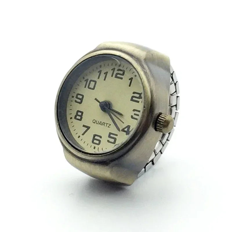 Bague Montre Punk – Montre Quartz Doigt Unisexe, Style Vintage