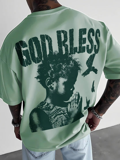 T-Shirt Homme  – Imprimé 3D Lettres Respirant, Confortable & Style Casual Tendance