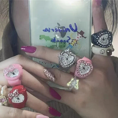 Bague Montre Punk – Montre Quartz Doigt Unisexe, Style Vintage