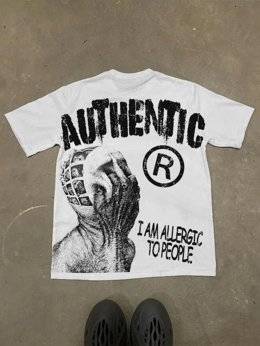 T-Shirt Oversize Harajuku Y2K à Imprimé Lettres – Tee Vintage Streetwear Unisexe Style High Street