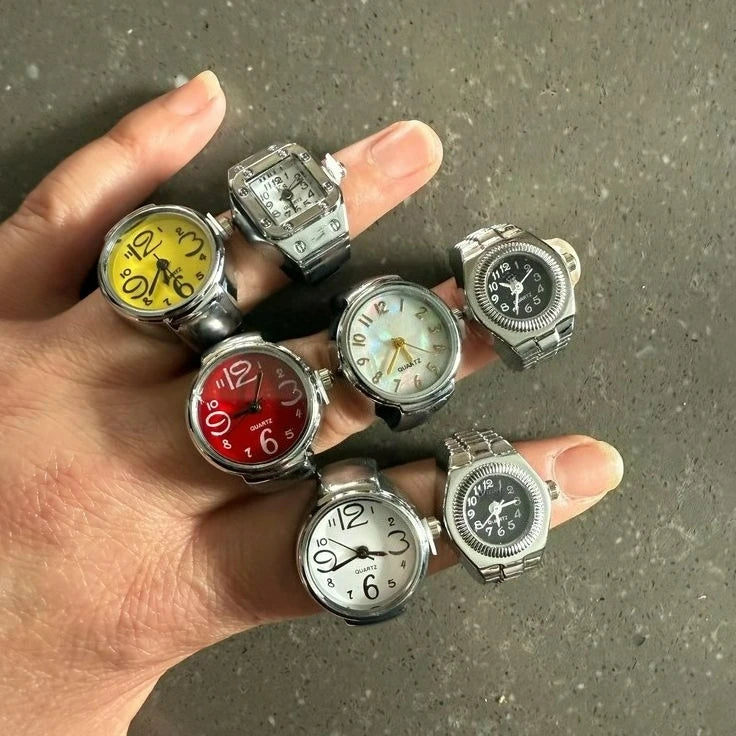 Bague Montre Punk – Montre Quartz Doigt Unisexe, Style Vintage