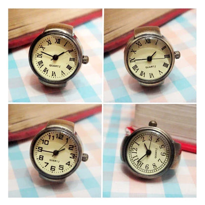 Bague Montre Punk – Montre Quartz Doigt Unisexe, Style Vintage