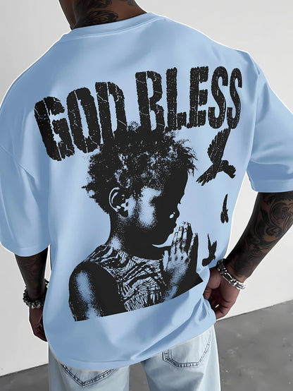 T-Shirt Homme  – Imprimé 3D Lettres Respirant, Confortable & Style Casual Tendance