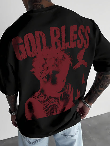 T-Shirt Homme  – Imprimé 3D Lettres Respirant, Confortable & Style Casual Tendance