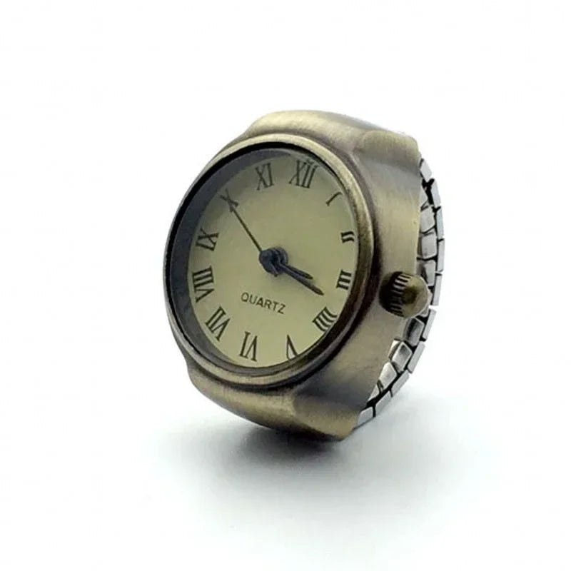 Bague Montre Punk – Montre Quartz Doigt Unisexe, Style Vintage