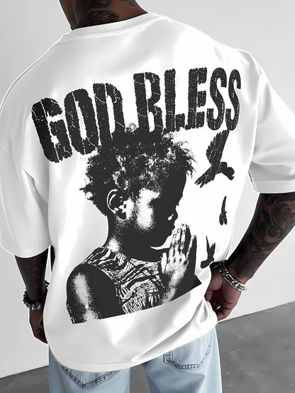 T-Shirt Homme  – Imprimé 3D Lettres Respirant, Confortable & Style Casual Tendance