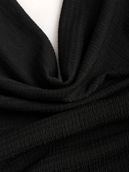 Robe Femme Sexy – Col Drapé, Taille Froncée, Ourlet Asymétrique avec Boucles Métal, Parfaite pour Soirées et Fêtes