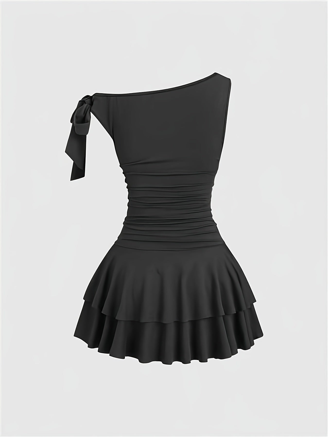 Robe mini femme – Asymétrique & épaules dénudées