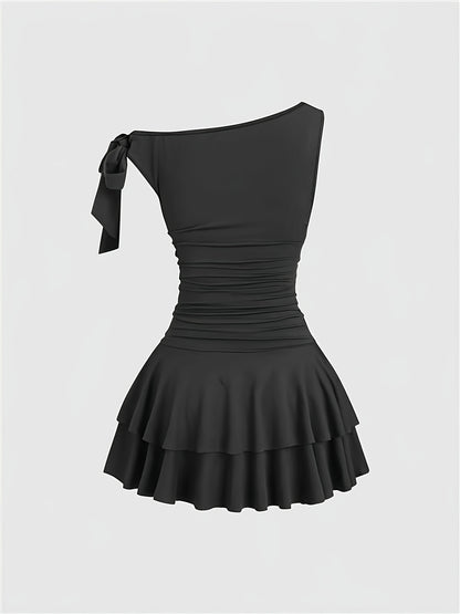 Robe mini femme – Asymétrique & épaules dénudées