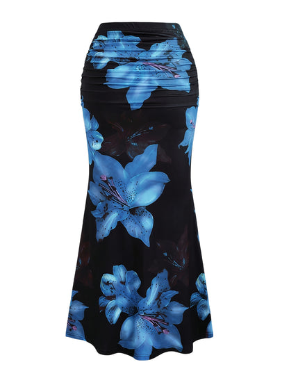 Robe sirène femme à imprimé floral