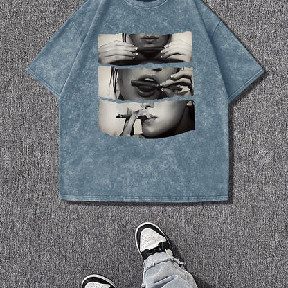 T-shirt Femme – Col Rond, Imprimé Dessin, Coupe Décontractée