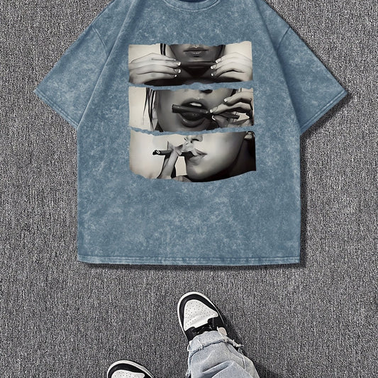 T-shirt Femme – Col Rond, Imprimé Dessin, Coupe Décontractée