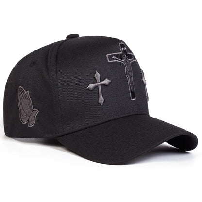 A Men'S Cross Five-Panel Baseball Cap, Adjustable And Stylish, Perfect for Outdoor Activities During Spring And Autumn, Including Travel, Beach Outings, And Parties