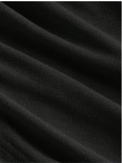 Robe Femme Bodycon – Col V, Deux Façons de Porter, Découpes Plissées Asymétriques avec Noeud, Sans Manches