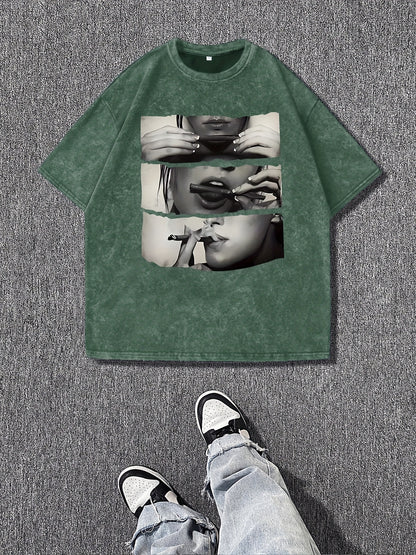 T-shirt Femme – Col Rond, Imprimé Dessin, Coupe Décontractée