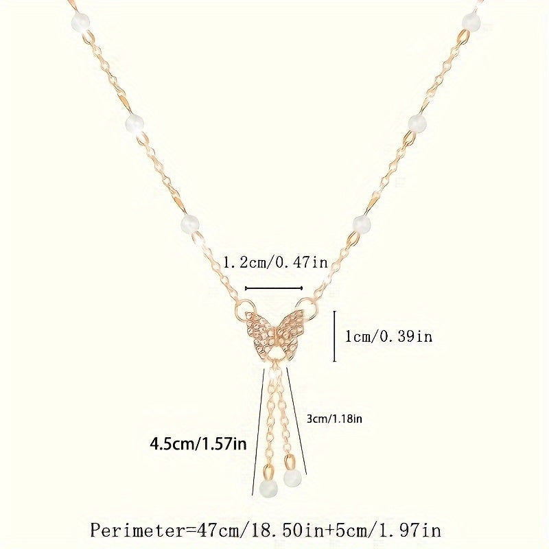 Collier Femme Papillon – Perles Artificielles, Look Chic et Raffiné