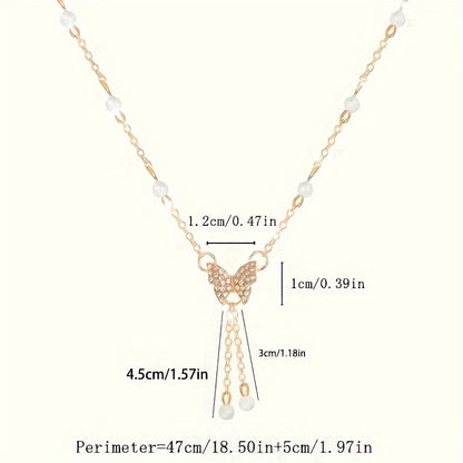 Collier Femme Papillon – Perles Artificielles, Look Chic et Raffiné