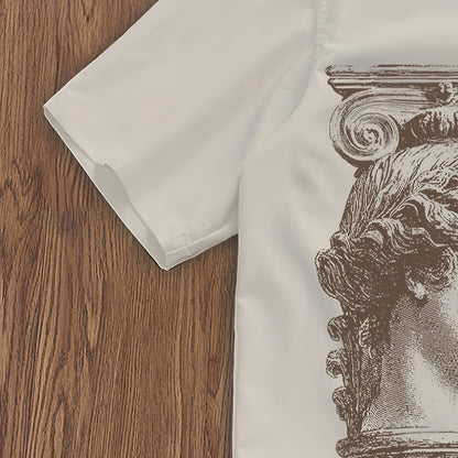 Chemise Homme à Manches Courtes – Design Inspiré de la Statue de David, Tendance et Élégante