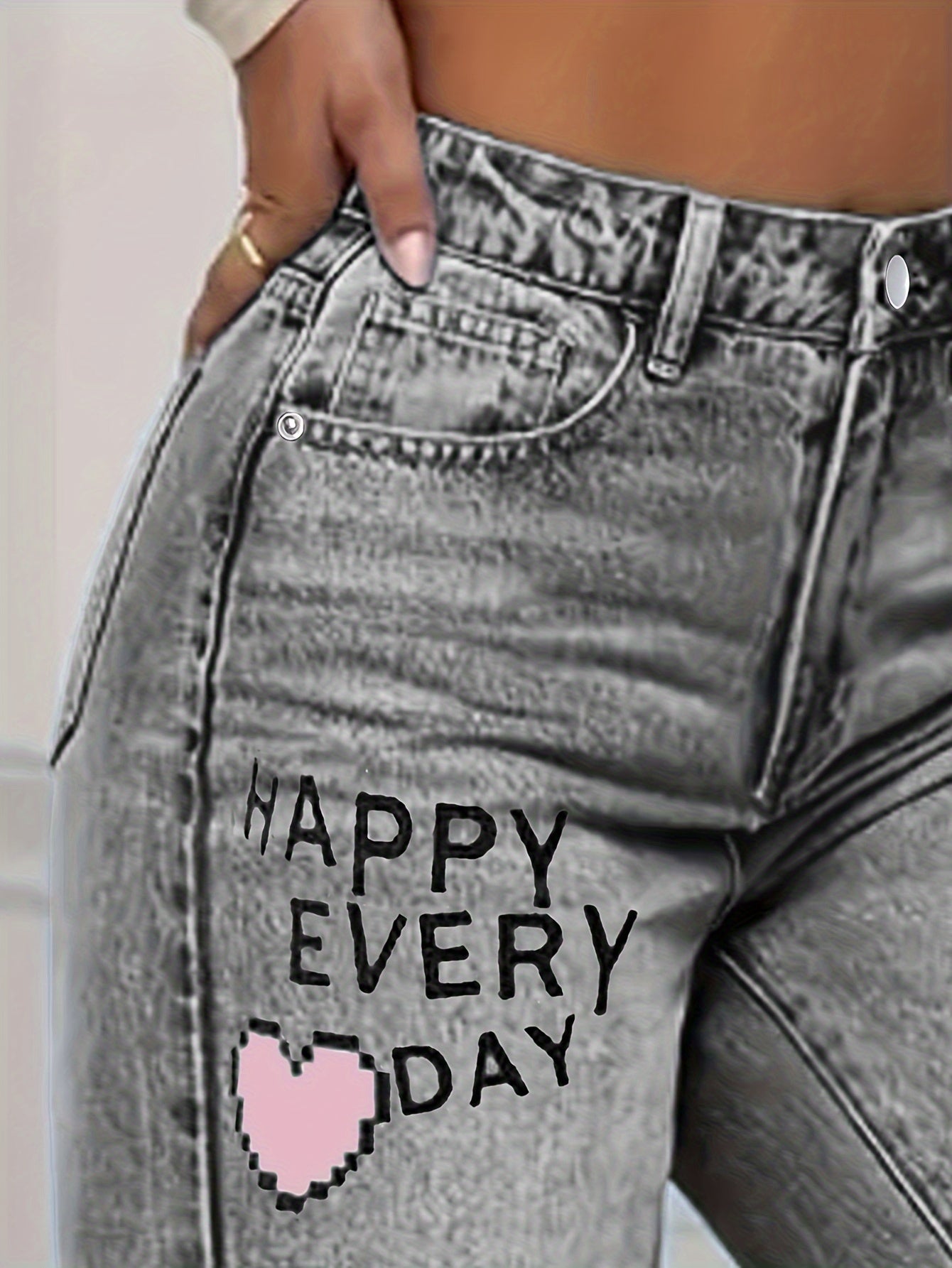 Pantalon femme déchiré imprimé