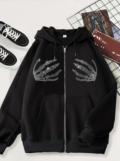 Pull à Capuche Femme – Marine avec Motif Requin