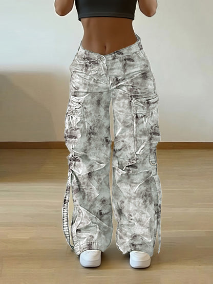 Pantalon Cargo Femme – Coupe Loose, Multi-Poches, Streetwear Casual