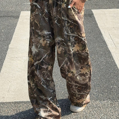 ZD111355 Directional Autumn And Winter Lightweight Women'S Wide-Leg Long Pants with Botanical Print