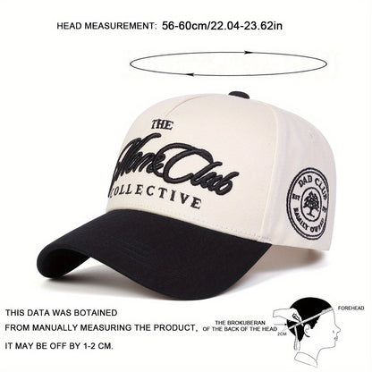 1 Men's THE MARE CLUB COLLECTIVE Baseball Cap, Fashionable Five-Panel Hat, Adjustable Outdoor Casual Cap, Suitable for Spring and Autumn Travel, Beach Vacations