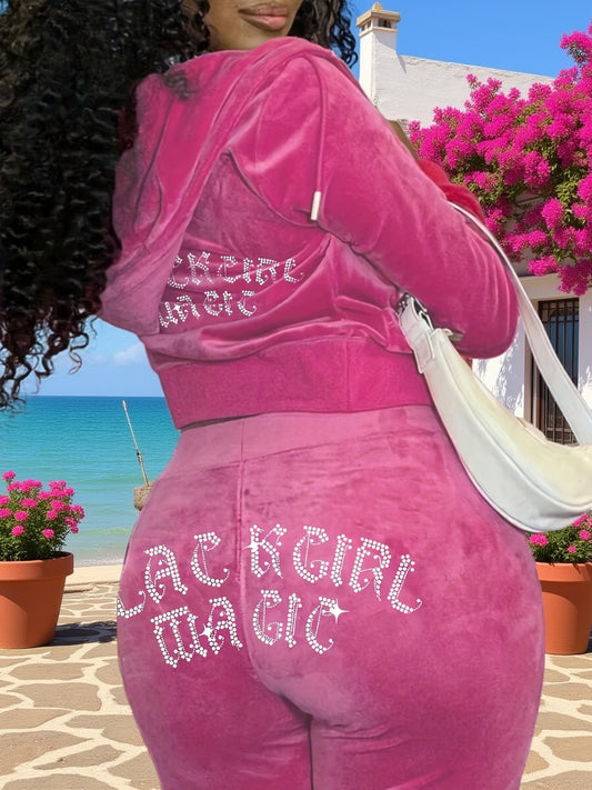 Ensemble Sweat à Capuche Femme – Imprimé Lettres, 2 Pièces