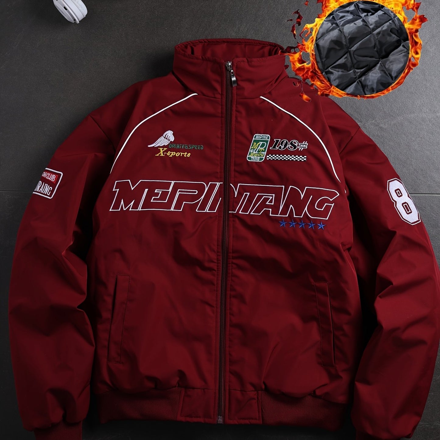 Veste streetwear au style rétro américain.