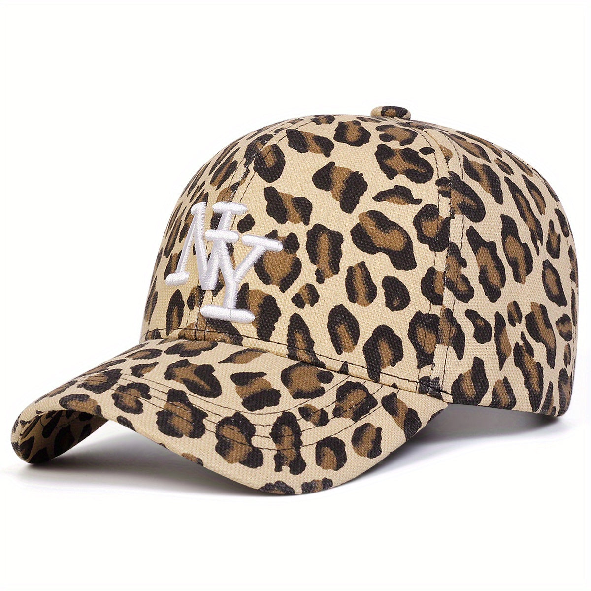 Casquette Femme NY – Motif Léopard, Réglable et Stylée pour Sorties Casual