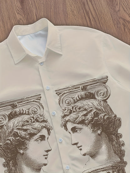 Chemise Homme à Manches Courtes – Design Inspiré de la Statue de David, Tendance et Élégante