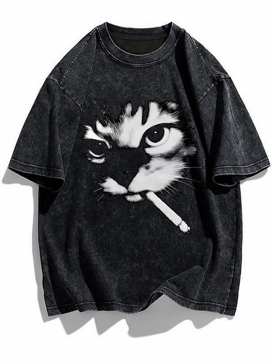 Women's Summer Animal Print Blouse - Loose Fit Short Sleeve Round Neck Top with Stripe & Patterns, Machine Washable Casual Summer Outfits Suitable for Hot Weather, Parties, Outings - In Stock