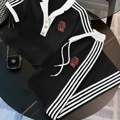 Ensemble Sport Femme – T-shirt Manche Courte et Pantalon Large