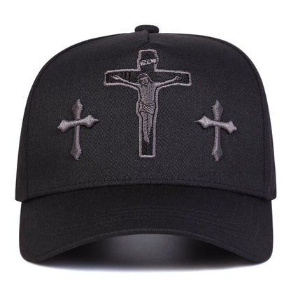 A Men'S Cross Five-Panel Baseball Cap, Adjustable And Stylish, Perfect for Outdoor Activities During Spring And Autumn, Including Travel, Beach Outings, And Parties
