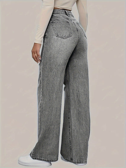 Pantalon femme déchiré imprimé