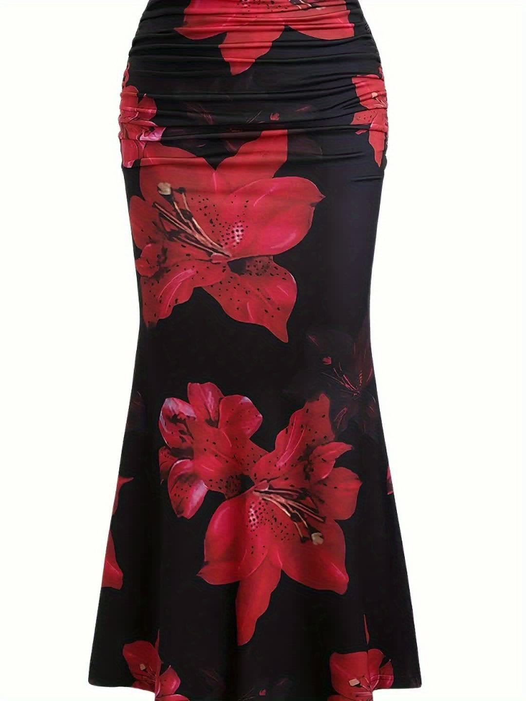 Robe sirène femme à imprimé floral