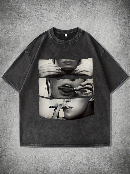 T-shirt Femme – Col Rond, Imprimé Dessin, Coupe Décontractée