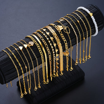 Lot de 19 Bracelets de Cheville Femme – Style Été Plage