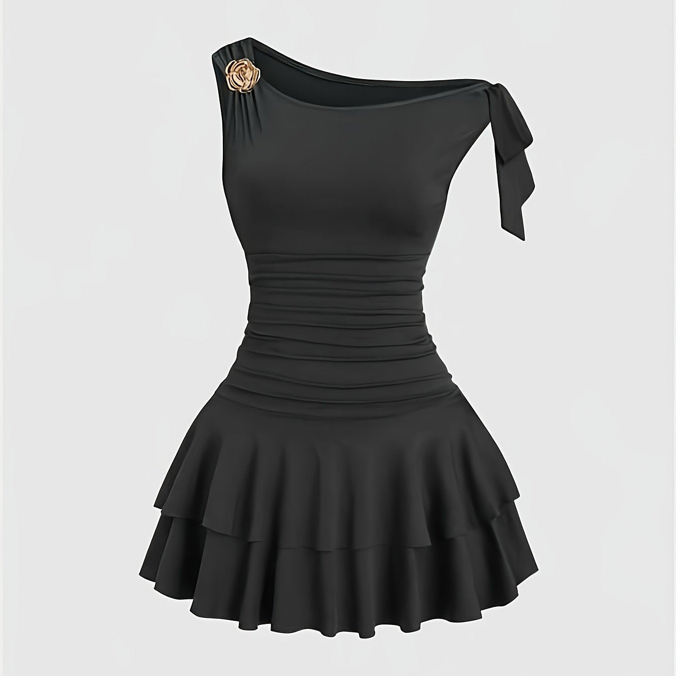 Robe mini femme – Asymétrique & épaules dénudées