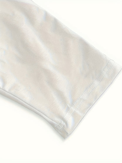 1171# Men's Spring/Autumn Patchwork 2-in-1 Look Long-Sleeve Trendy Letter Print Top, Autumn/Winter Outdoor Sports & Casual Wear