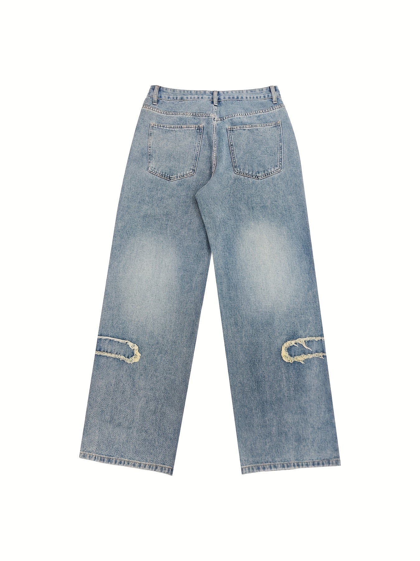 American high retro old washed jeans Men's loose wild straight pants