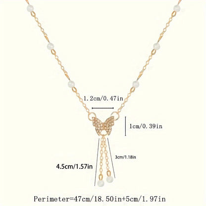 Collier Femme Papillon – Perles Artificielles, Look Chic et Raffiné